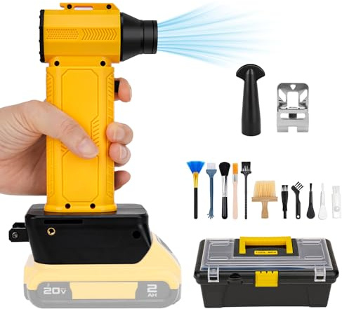 Mini Air Blower for Dewalt 20V Battery,130000RPM Portable Handheld Cordless Blower, 4-Speed Compressed Air Duster, Turbo Jet Fan Wireless Blower for PC Cleaning Kit Keyboard Car Workshop(No Battery)