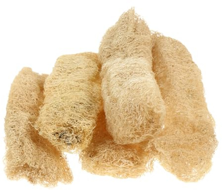 Cabilock Esponja Vegetal Natural para Mascotas Lufa 5 Piezas 13-22 Cm Herramienta Exfoliante y Limpieza Dental para Hámster y Pequeños Animales Cuidado Dental Juguete Natural para Roedores