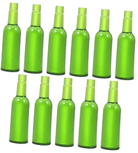 ibasenice 12 pièces Lot de Mini Bouteilles de Bière Vertes pour Maison de Poupée Décorations Miniatures Réalistes Accessoires Créatifs et Délicats pour Scène Dollhouse