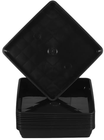 NUOBESTY Blumentopfuntersetzer 12 Stück Kunststoff 12cm Quadratisch Wiederverwendbar für Innen und Außenbereich