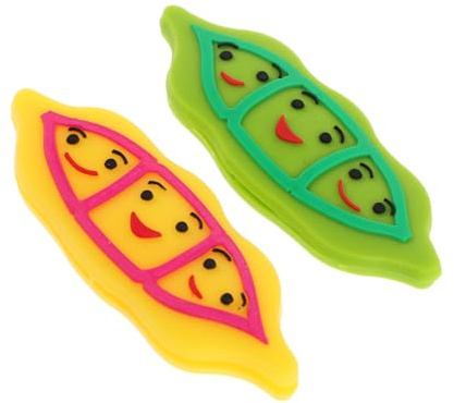 MUELODSIC Lot de 2 Amortisseurs de Vibrations pour Raquette de Tennis en Silicone Design Long Peasecod Absorbant Les Chocs Couleurs Jaune et Vert Optimale des Vibrations pour