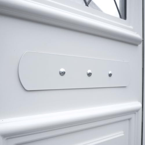 Letterbox Guard – Anti Arson & Unwanted Mail Blocker – Fire-Resistant Foam Gasket – Powder Coated Steel – Disables Letterbox – Secure M8 Coach Bolts - White