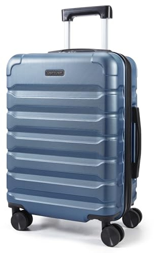 LIGHT FLIGHT Handgepäck Koffer Trolley, Erweiterbarer 55 x 38 x 22cm 360° | ABS, 4 Doppel-Rollen Silent Spinner Rädern Entspricht (vor der Erweiterung) den Standards von easyJet, Lufthansa und Condor