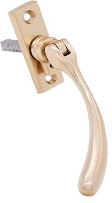 Infinity Decor Window Fastener Handle for Wooden/Timber Victorian 100mm Spoon End Windows in Polished Brass Finish