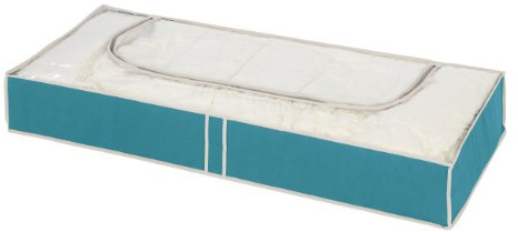 WENKO 4400062100 Unterbettkommode Breeze mit Reißverschluss, PP Faserstoff, 103 x 16 x 45 cm, Petrol