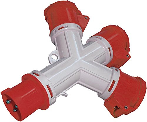 Brennenstuhl 1081584 Distribuidor de 3 enchufes (Enchufe y 3 enchufes CEE 400 V/16 A 4 Pines (IP44)