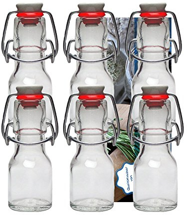 Vitrea 10er Set Bügelflaschen Bügelflasche Glasflaschen 50ml mit Bügelverschluss Bügelflasche Bügelflaschen zum Selbstbefüllen