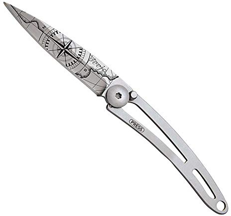 Deejo Taschenmesser NAKED 15g Tattoo TERRA INCOGNITA, Silber