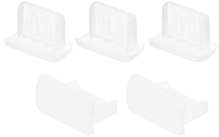 sourcing map 5pcs Mini USB Silicone Protectors Cap Port Cover Anti Dust 7mmx2mm Clear