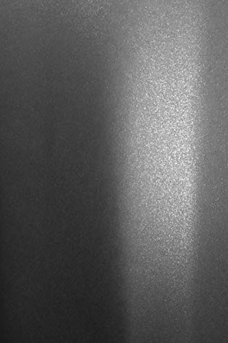 Netuno 100x Bastelpapier Perlmutt Schwarz DIN A4 21 x 29,7 cm 120g Aster Metallic Black Effektpapier Glanzpapier farbig glänzend bedruckbar für Einladungen Hochzeit Geburtstag Weihnachten Taufe