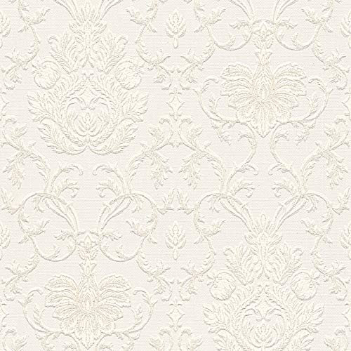 Papier peint baroque Tapisserie couloir 538062 53806-2 A.S. Création Belle Epoque | Blanc | Rouleau (10,05 x 0,53 m) = 5,33 m²