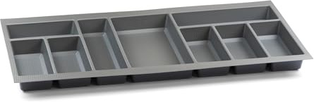 Handle & Home Basalt Grey Cutlery Tray for 900mm Grass Scala Drawer | 430mm L x 806mm W | Textured Non Slip Finish | Anthracite Stone | Kitchen Organisation | Storage