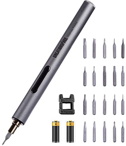 WZTO Tournevis Électrique de Précision, 20 en 1 Mini Tournevis Électrique Sans Fil, LED Intégrée, pour smartphone, Macbook, PC, ordinateur portable, lunettes, montres Réparation (Style Batterie)