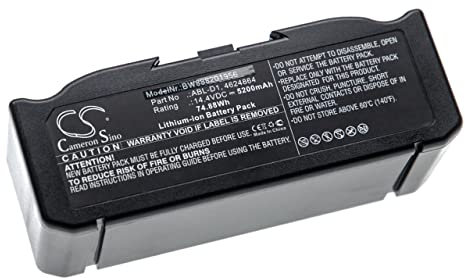 vhbw Akku kompatibel mit iRobot Roomba e619240, e6134, e619840, e6198, e619820, i31502F Saugroboter Schwarz (5200 mAh, 14,4 V, Li-Ion)