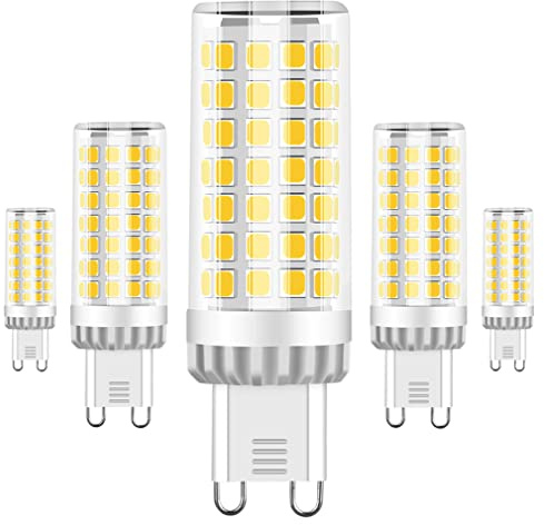 RANBOO G9 LED Lampe 9w Ersatz 75W Halogenlampen, 750LM, Kaltweiß 6000K, AC 220-240V, LED Birnen für Kronleuchter, Wandlampe, Kühlschrank und Dunstabzugshaube, Nicht Dimmbar, 5er Pack