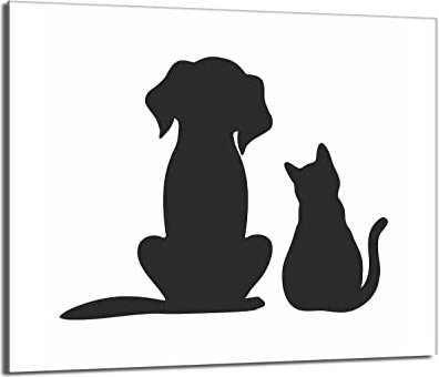 Herdabdeckplatte 60x52 Einteilig Glas Elektroherd Induktion Herdschutz Spritzschutz Glasplatte Deko Schneidebrett, Hund Katze