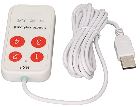 Tosuny USB Button 4 Keys Switch Keyboard Programmable, USB Game Handle Mini Button, Pocket Keypad for Game PC Laptop