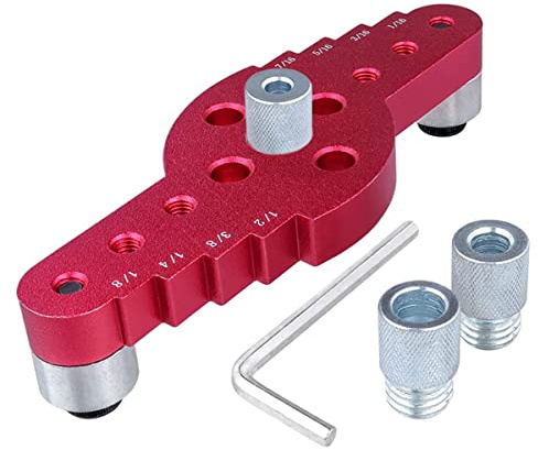 Bestgle 2-in-1 Dowel Jig Kit with Center Punch Locator, 6/8/10mm Drill Guide & Pocket Hole Center Scriber, Self-Centering Woodworking Positioner Tools for Accurate Drilling & Marking