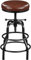 Yaheetech Vintage Barhocker Höhenverstellbarer Schraubhocker Barstuhl mit Dickem Kissen Montagefreie Hocker aus Kunstleder fürs Esszimmer/Küche/Bar/Salon/Café, braun