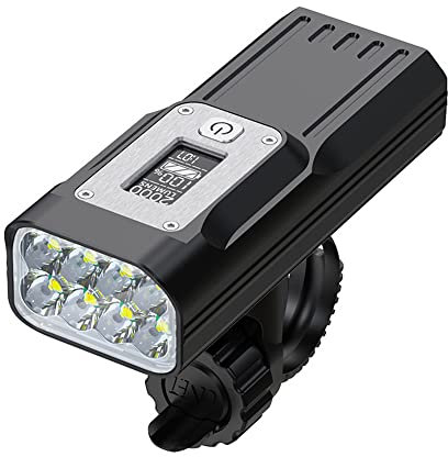 EUPLI Luces Bici Pantalla LED 10000Mah Faros De Bicicleta Recargables Linterna Tipo C Carga 2000Lm Luz