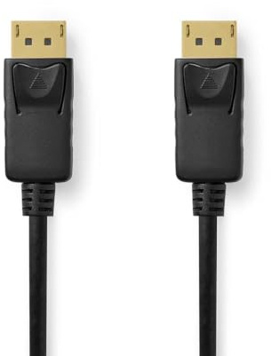 NEDIS Câble Displayport - Connecteur DisplayPort - Connecteur DisplayPort - 8K @ 60 Hz - Nickelé - 2 m - Rond - PVC - Noir - Étiquette