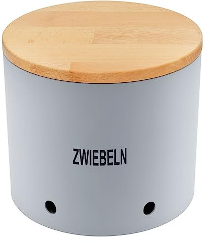 Magu Vaso di cipolla di design naturale, grigio in un polimero realizzato con materiali naturali, contenitore per cipolla