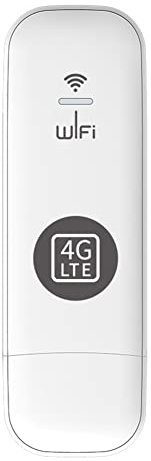 Qutsvosh 1 Piece 4G WiFi USB Dongle Mobile 150Mbps Modem Stick SIM Card Router USB 150Mbps Modem Stick for Home Office, White