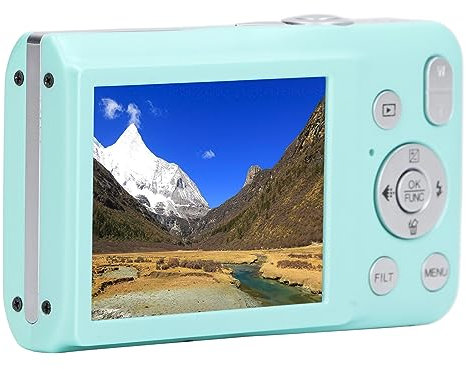 Tosuny Digitalkamera, FHD 8K 68MP Vlogging Kamera mit 2,7 HD Bildschirm, 16-facher Digitalzoom, Tragbare Videokamera für Reisen, Kompakte Point and Shoot Kamera für Anfänger in Grün