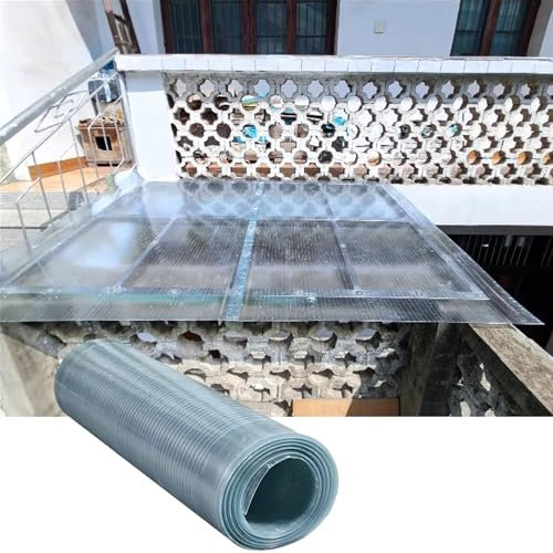 Polycarbonatplatten UV-beständig Transparent Regendicht Dachpaneele,Gewächshaus Platten,Vordach für Garten Carports Balcon Zaunschutzbrett,Leicht zu Schneiden,mit Schrauben,Anpassbar (0.7*1m)
