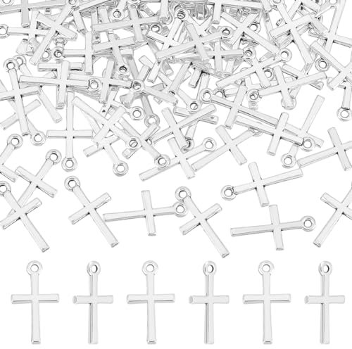 UNICRAFTALE 100 pz ciondolo A Croce Pendenti in Stile Tibetano e Piccoli Ciondoli Punk per Gioielli e Accessori per Artigianato