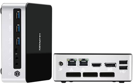 Glovary Mini PC 13th Gen Core i7 1360P (12C16T, jusqu'à 5,00 GHz), DDR5 16GB RAM 256GB NVMe SSD, Home Office Micro Desktop Computer Dual LAN, Iris XE, 5USB, HD, DP, Type-C, WiFi6, BT5.2