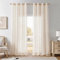 Softalker Cortinas de salón Beige 240x140 cm Modernas de Dormitorio semitransparentes Cortinas con Ojales Elegantes Cortinas cortinados 2 Piezas Decorativas Cocina, habitación, balcón y terraza