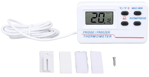 Kühlschrank Thermometer, Gefrierschrank Thermometer, Digitales Kühlschrank Temperaturmessgerät, – 50 ℃ Bis 70 ℃ Oder 58 ℉ Bis 158 ℉ mit Temperatur Alarmfunktion Wasserdichte Kühlschrankthermometer