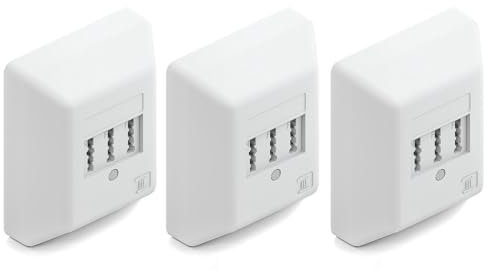 deleyCON 3 prese telefoniche TAE NF/F presa di collegamento NFF 2 X porta telefono + 1 X postazione secondaria fax segreteria telefonica modem NTBA DSL splitter bianco