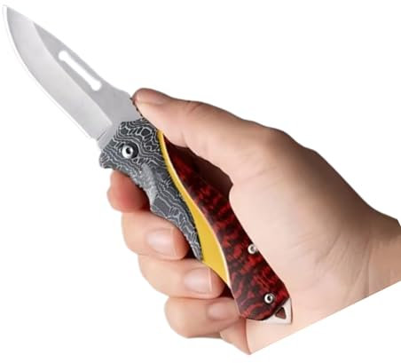 Galica Couteau Pliant de Poche - Petit Couteau de Camping et Pique-Nique - Design Randonnée - Idée Cadeau