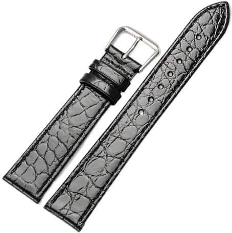 Echtes Leder-Uhrenarmband, Krokodilmuster, Rindsleder mit Dornschließe, Uhrenkette für Damen, 12-20mm, Farbe 1, 12mm