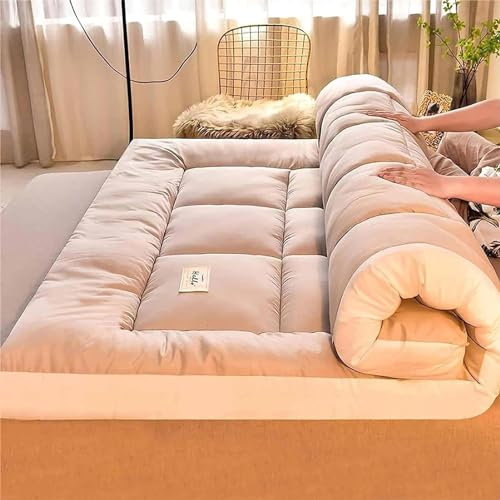 Japanische Bodenmatratze Extra Dicke Faltbare Bodenmatratze, Futonbett Roll Up Matte Für Bequemes Schlafen - Platzsparende und Tragbare Matte