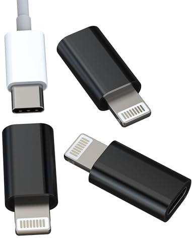 Adaptador USB C hembra a Lightning macho (3pack) para iPhone 14 Pro Max carga rápida conector tipo C cable para Apple MFi Certified para iPad convertidor toma cable tipo C adaptadores cargador