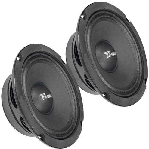 Timpano 6.5 Inch Shallow Midrange Speaker 500 Watts TPT-MR6-4 PRO Bundle 6.5 Midrange Speakers 4 Ohm Shallow Mount Car Audio Speaker, Pro Audio Loudspeaker Compact for Doors (Pair)