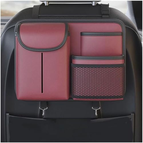 LJHGYUOAYT Auto-Rücksitz-Organizer Für Mercedes Benz SLC R172, Aufbewahrungstasche für den Rückenlehnenschutz aus Pu-Leder mit faltbarem Tablettzubehör,B/Red
