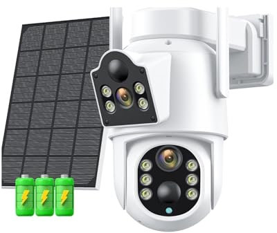 VEKELETE 8MP 4K Solar IP Camera With 7800 MAh Battery Outdoor HD 4MP Dual Lens WiFi IP Camara Solar Panel CCTV Security(8MP Add 128GB Card)