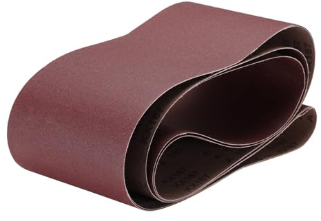 QUARKZMAN 2Pcs De Bandas De Lijado De 6 X 89 Grano 180 Óxido De Aluminio Papel De Lijado Abrasivo Para Pulido Y Desbaste De Metal Y Madera, Color Marrón Rojizo