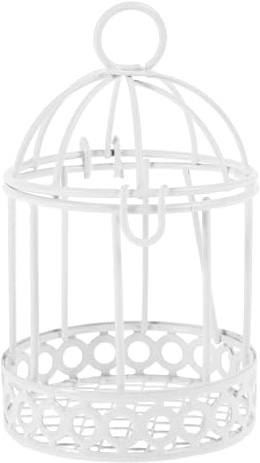 CVUTOVO Mini Vogelkäfig Deko Aufbewahrungsbox für Schmuck und Süßigkeiten Eleganter Tisch Organizer für Kinderzimmer Dekorativer Eisenkerzenhalter für Ringe | Für Schmuck und Süßigkeiten Eleganter Tisch Organizer für Kinderzimmer Dekorativer Eisenkerzenhalter für Ringe