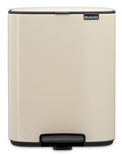 Brabantia Bo Pedal Bin 12L (Soft Beige), Soft Closing Waste Bin with Light Pedal Operation, Easy to Clean Removable Plastic Inner Bucket with Free PerfectFit Rubbish Bags Included