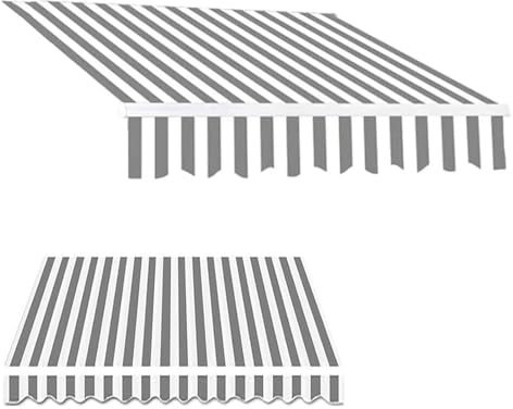 Toldo retráctil de repuesto para patio, tela de 2,5 m, 3,5 m, 4 m, 5,5 m, para restaurantes y balcones, parasol al aire libre, a rayas, 250 x 200 cm