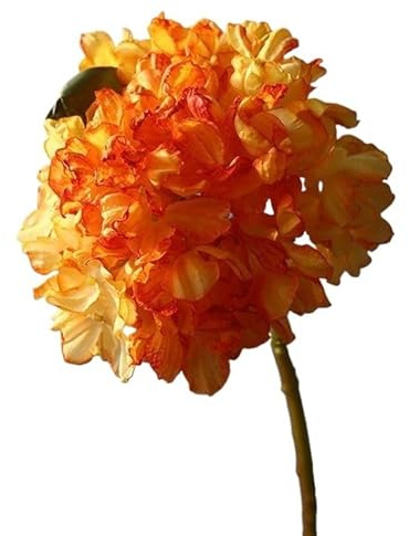 HXSCOO Ramo de hortensias Artificiales de Hojas de Arce con Bordes quemados: arreglo Floral Retro for la decoración del hogar.(Naranja)