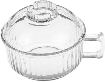 Alipis Tazón De Sopa Con Tapa De Vidrio Pequeño Multifunción Para Estofado y Vapor Accesorio Hogar Para Desayunos