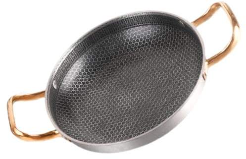 TOYANDONA Padella in Acciaio Inox Nido d Ape per Cottura Uniforme Padelle Antiaderenti da Cucina per Gamberetti e Uova Facile da Pulire