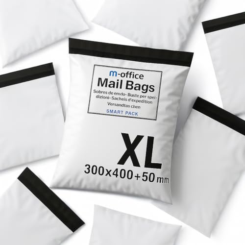 m-office Fraktpåse 50 st XL (350 × 450 + 50 mm) – Kuvert | Kläder Vinted väskor | Förpackning Paket Frakt Bags | Online frakt
