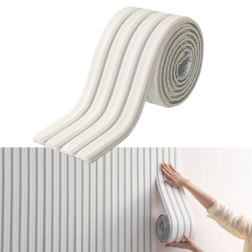 KAHCOP Panneaux muraux rembourrés pour chambre d'enfant, coussin autocollant de 2,8 m, anti-collision, protection murale 3D, revêtement mural de 1,1 cm d'épaisseur, pour chambre à coucher
